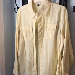 Yellow button up shirt